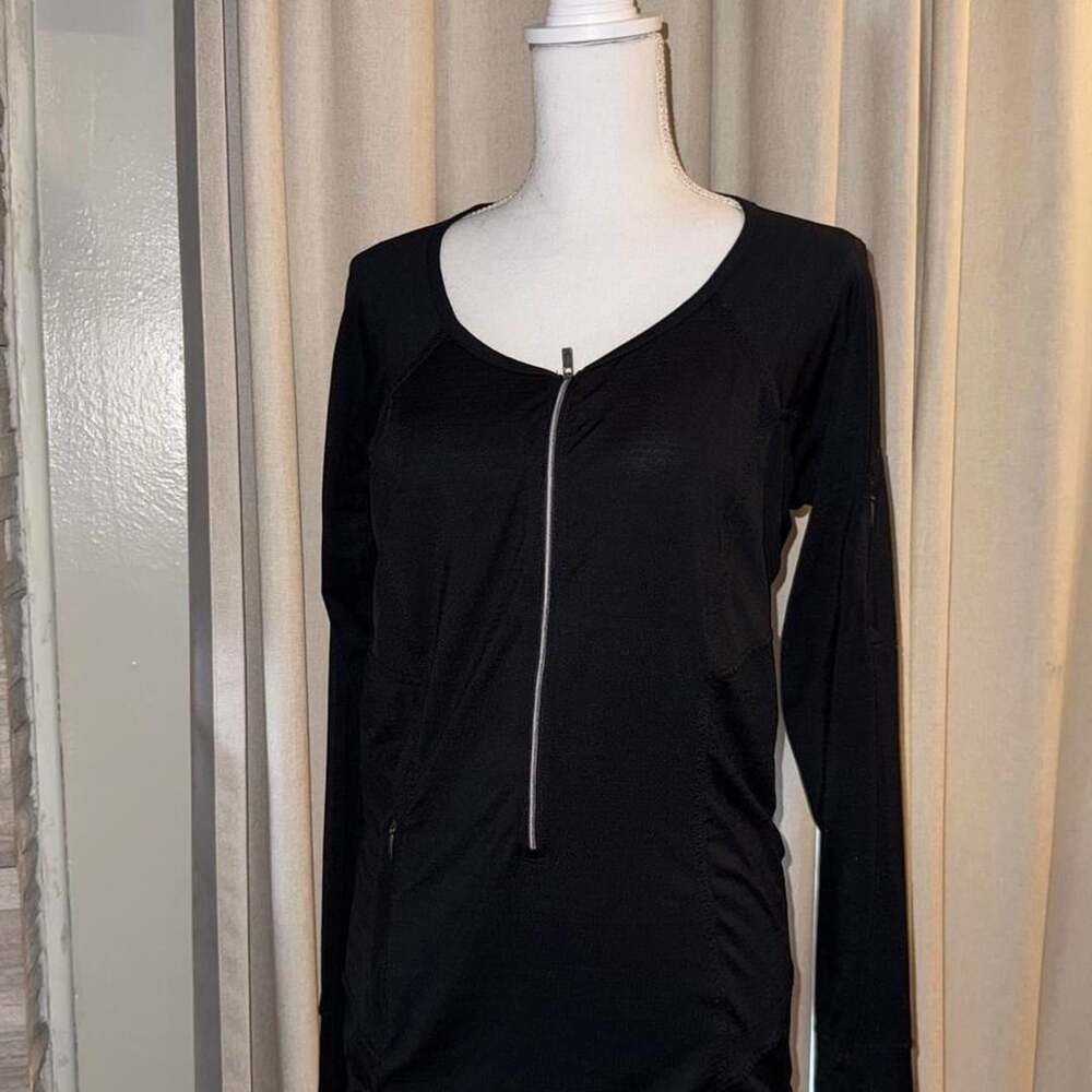 Athleta Zip-Up Athletic Top Size L Black Performance Jacket